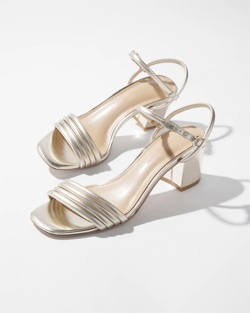 Metallic strap heels 2025